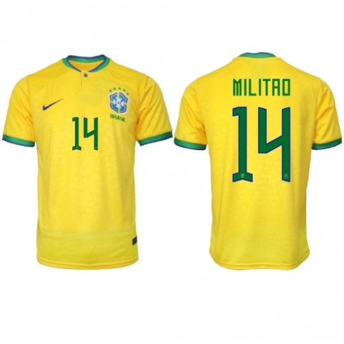 Fotbalové Dres Brazílie Eder Militao #14 Domácí MS 2022 Krátký Rukáv